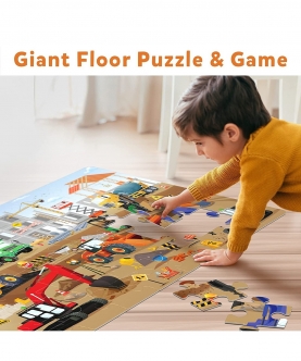 Piece & Play: Construction Site | Floor Puzzle & Game