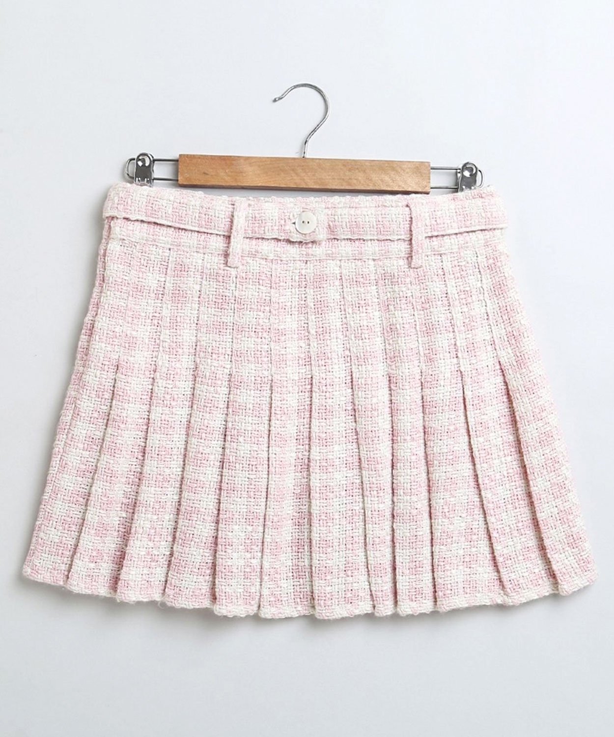 Sweetlime by AS Baby-Pink Cotton Tweed Jacquard Skirt