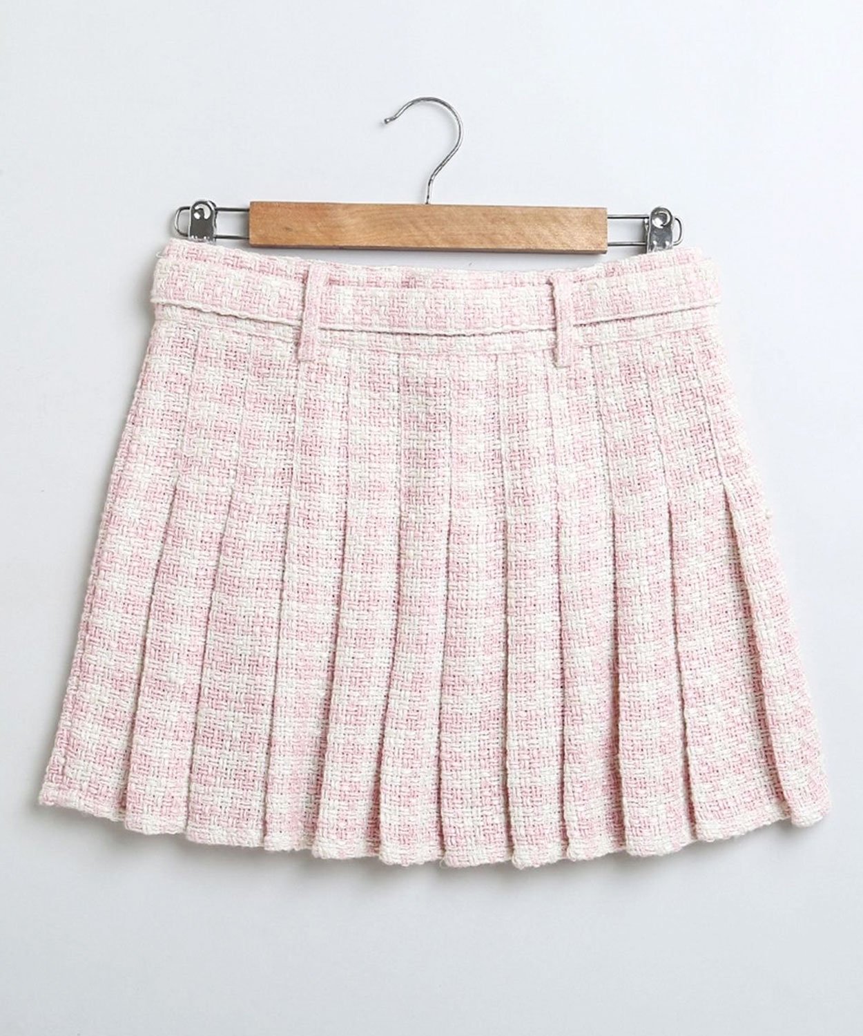 Sweetlime by AS Baby-Pink Cotton Tweed Jacquard Skirt
