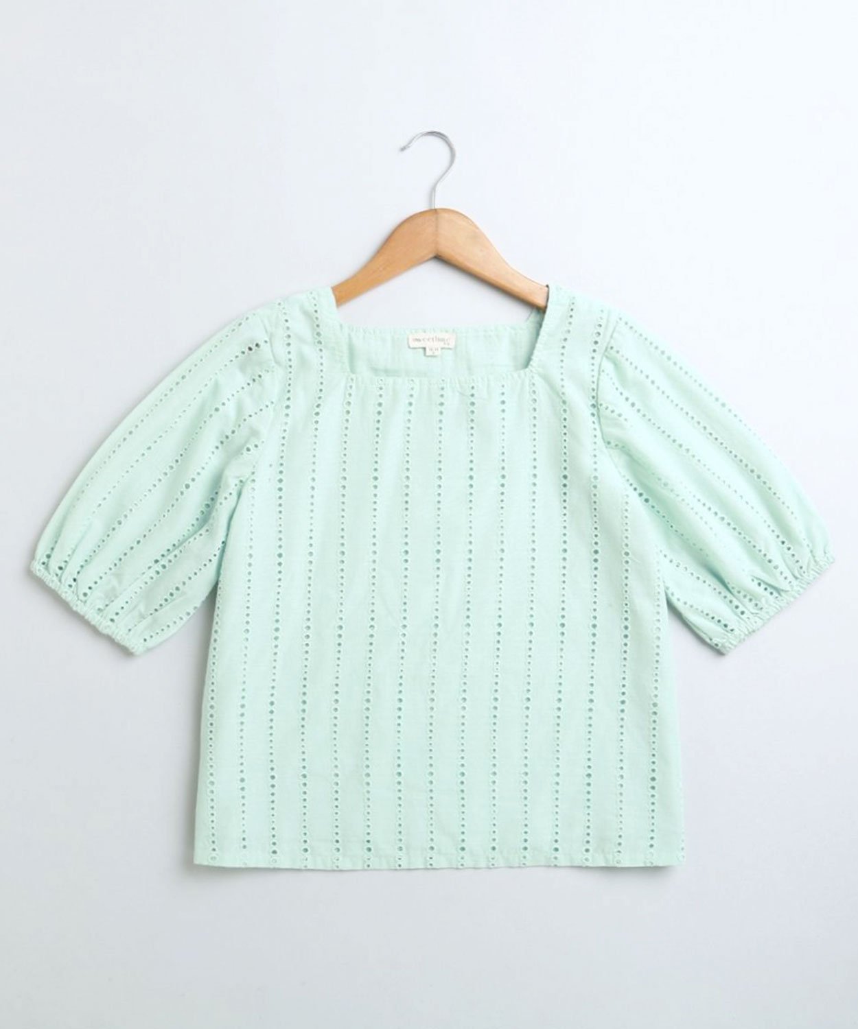 Sweetlime by AS Mint Green Cotton Schiffly Blouse