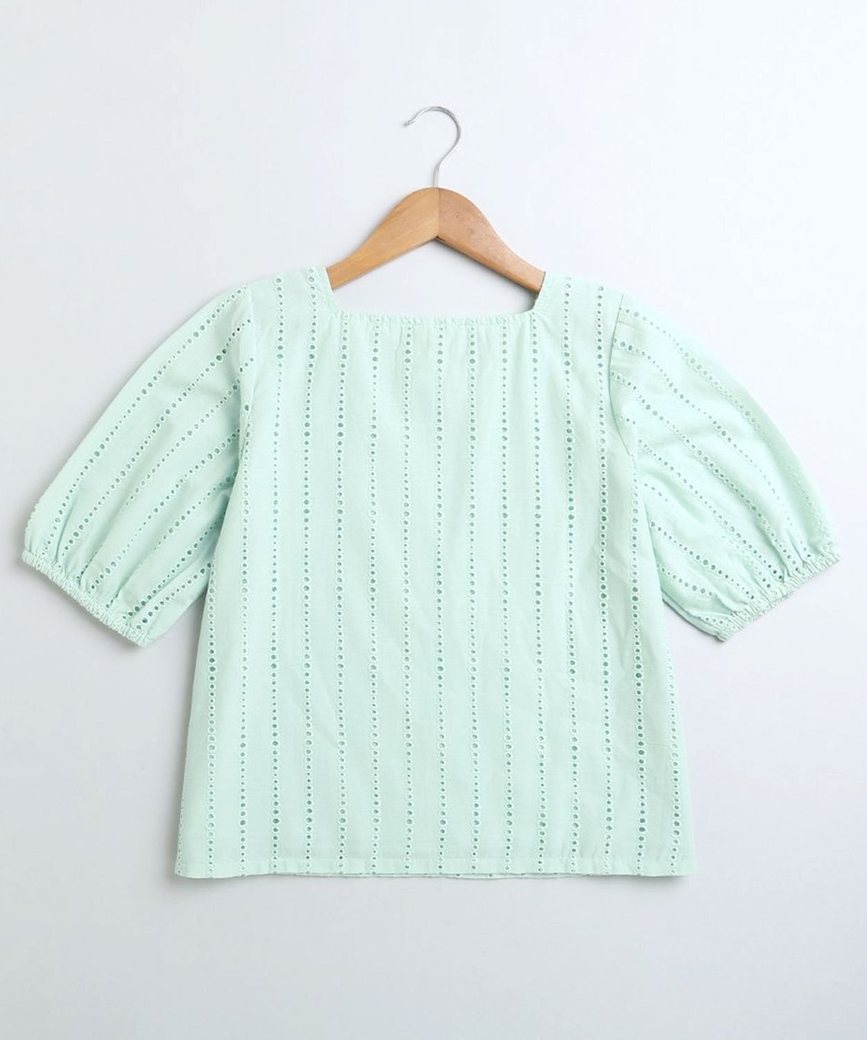 Sweetlime by AS Mint Green Cotton Schiffly Blouse