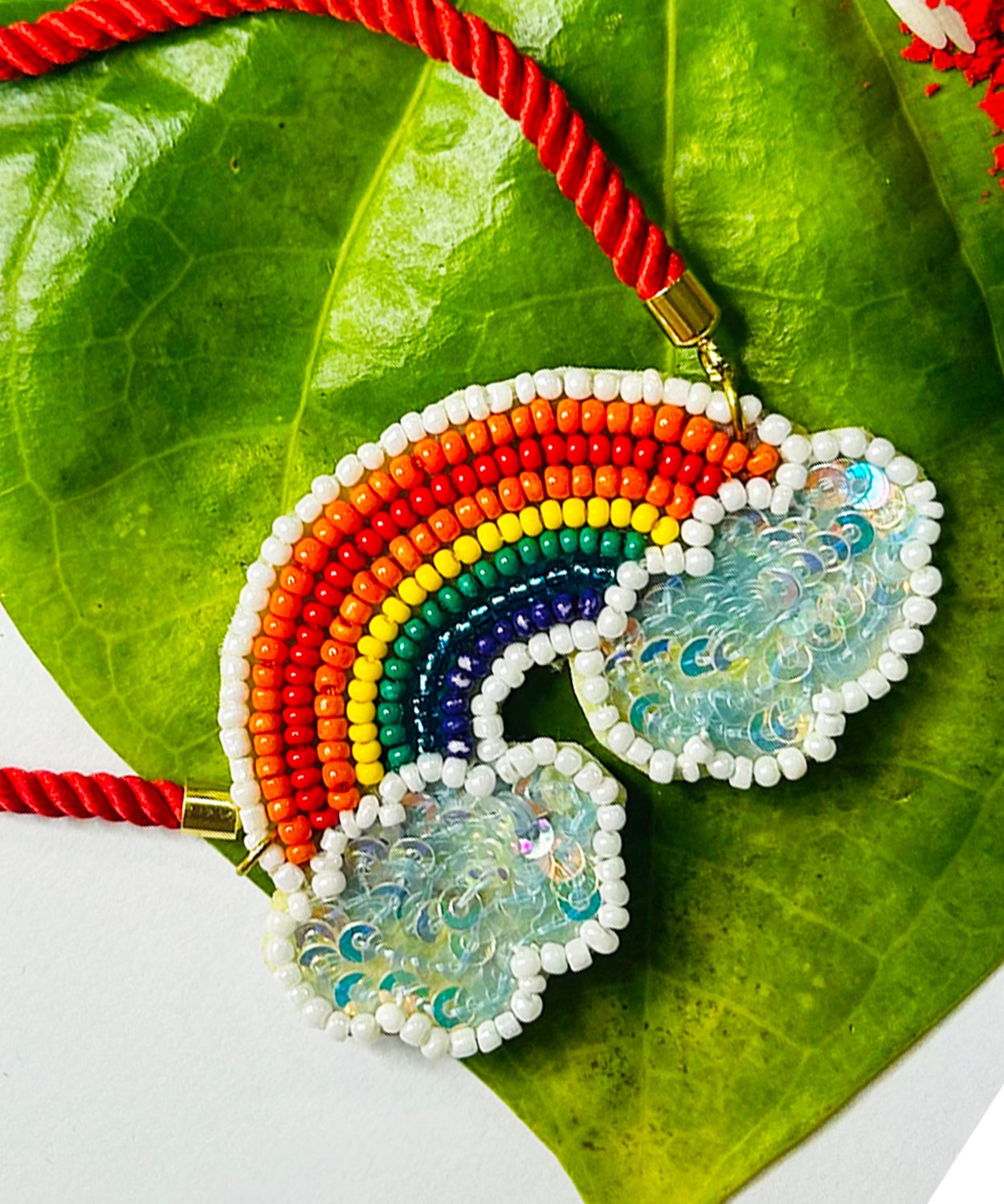 Hand Embroidered Rainbow Rakhi