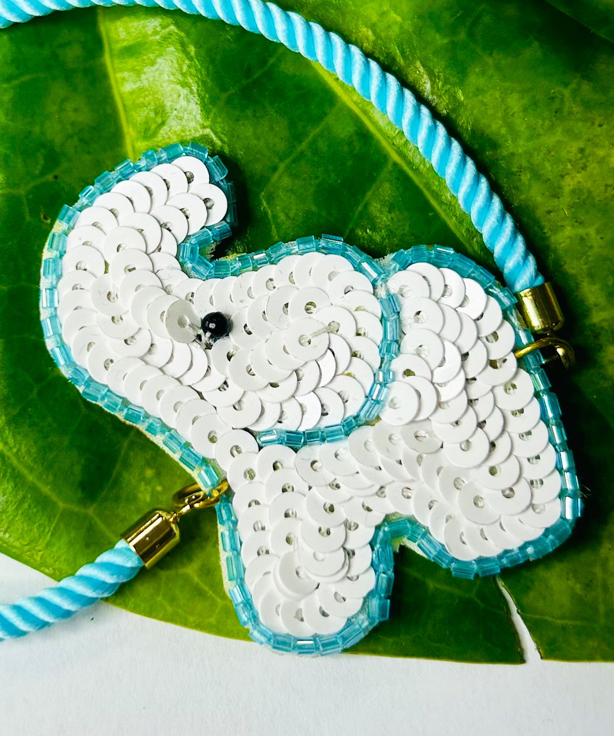 Sequins & Beads Elephant Rakhi