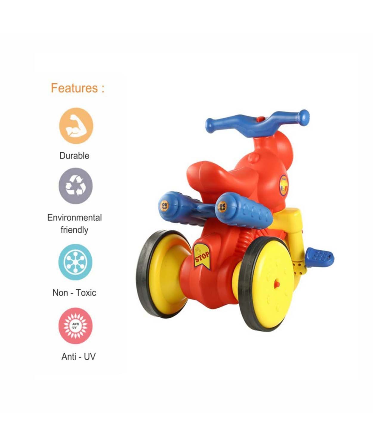 Ok Play Turbo Bike For Kids - Red/Yellow